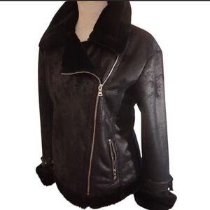 Express Black Faux Fur Coat